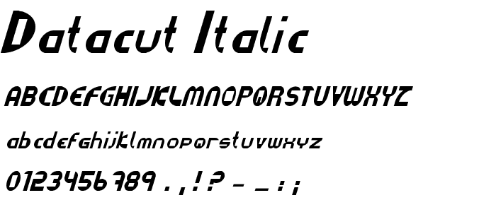 Datacut Italic font
